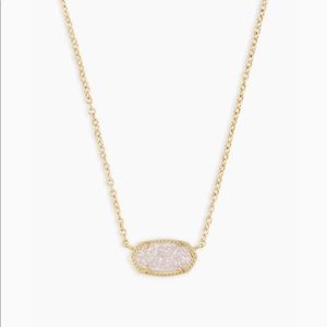 Elisa Gold Pendant Necklace In Iridescent Drusy